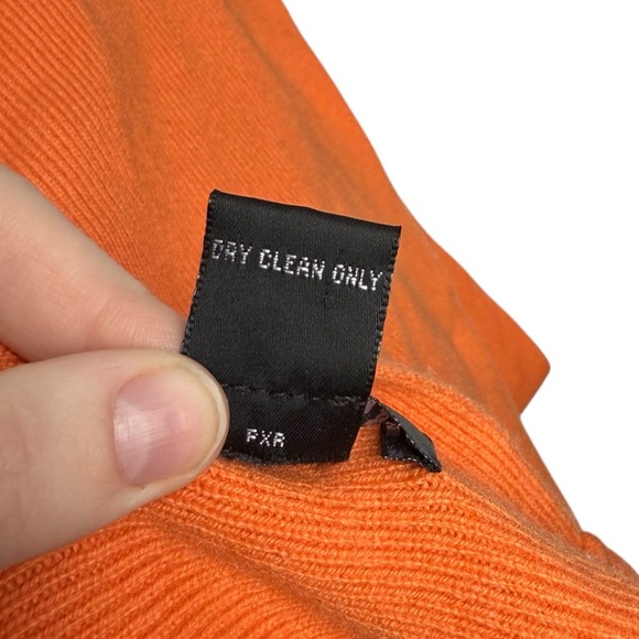 Cashmere Classics 100% Cashmere Scarf with Fringe Ends 11.5” x 73” Orange - Picture 5 of 6